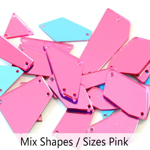 Mix Shapes 20-50 шт розовые специальные формы акриловые пришить на зеркало с отверстиями FlatBack зеркало акриловые пришить горный хрусталь для аксессуаров E7065 - Цвет: Mix Shapes