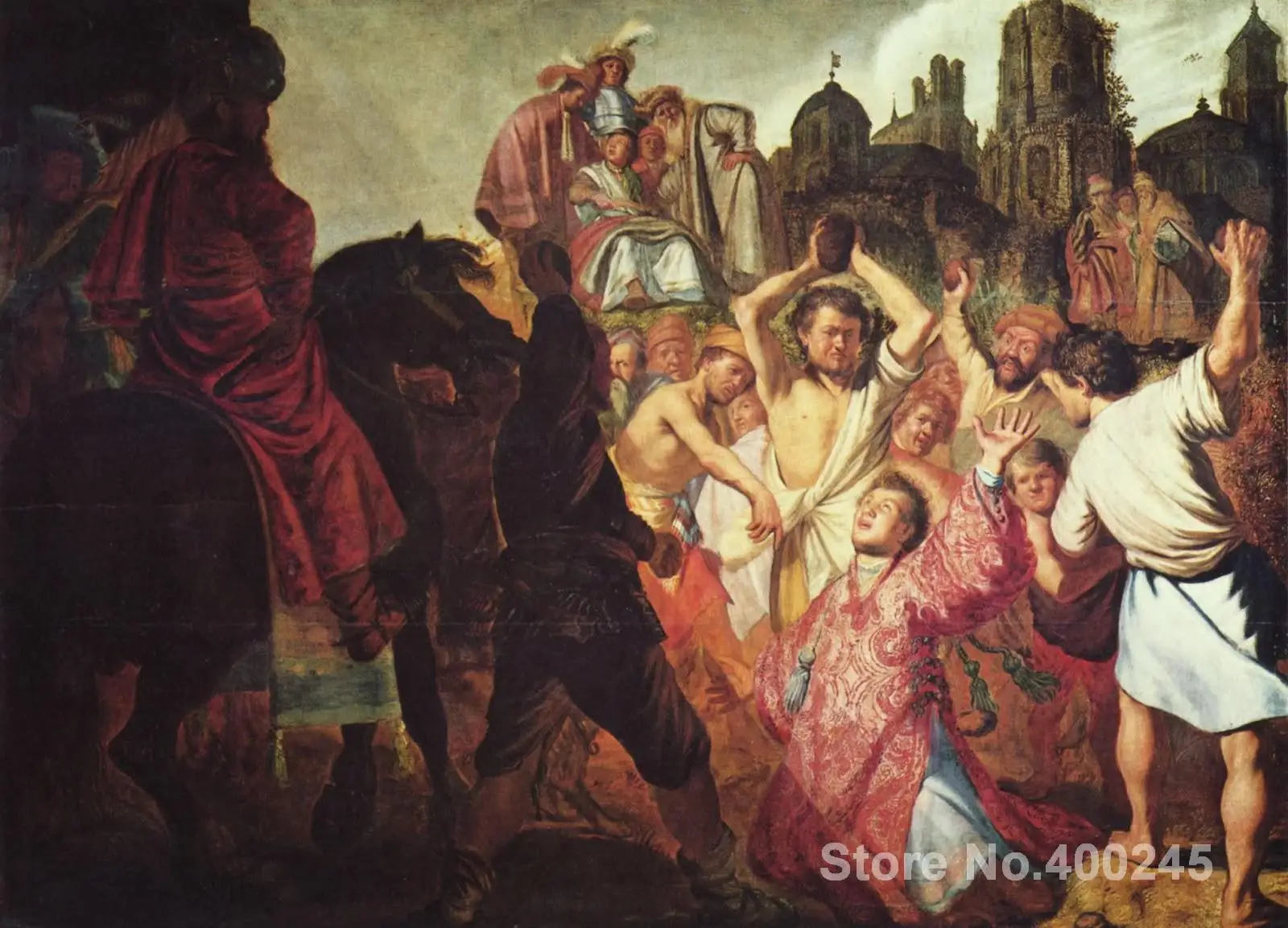

Portrait Art paintings The Stoning of Saint Stephen by Rembrandt van Rijn High quality Hand painted