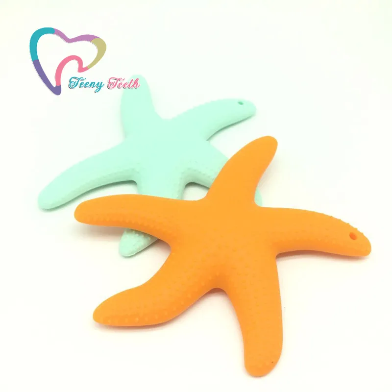 1 шт. силиконовая Игрушка грызунок в виде морской звезды|baby pendant|starfish pendantsilicone pendant
