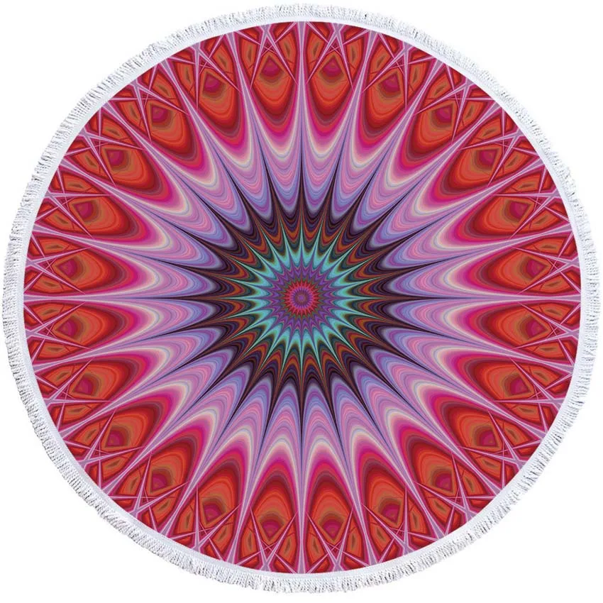 Pattern 2 Мандала геометрический круглый пляжное полотенце с кисточками Богемия микрофибра банное полотенце для душа для Взрослых Коврик для пикника йога одеяло покрывало - Цвет: Pattern 2