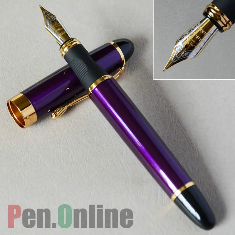 Перьевая ручка JINHAO X450 фиолетовая 18 КГП 0 7 мм со средним пером с золотой отделкой 450