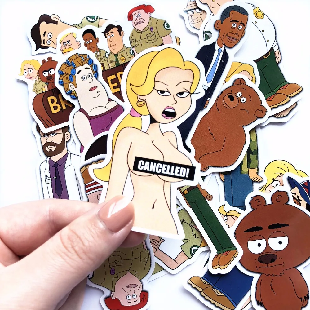 18 шт./лот, американская драма, наклейка с надписью Brickleberry, наклейка для автомобиля, ноутбука, холодильника, рюкзака, ноутбука, водонепроницаемая наклейка, наклейка s
