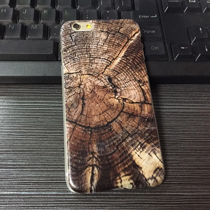 Жесткий чехол из бамбукового дерева для iPhone 5 6 s 7 Plus с защелкой ВКЛ./ВЫКЛ.