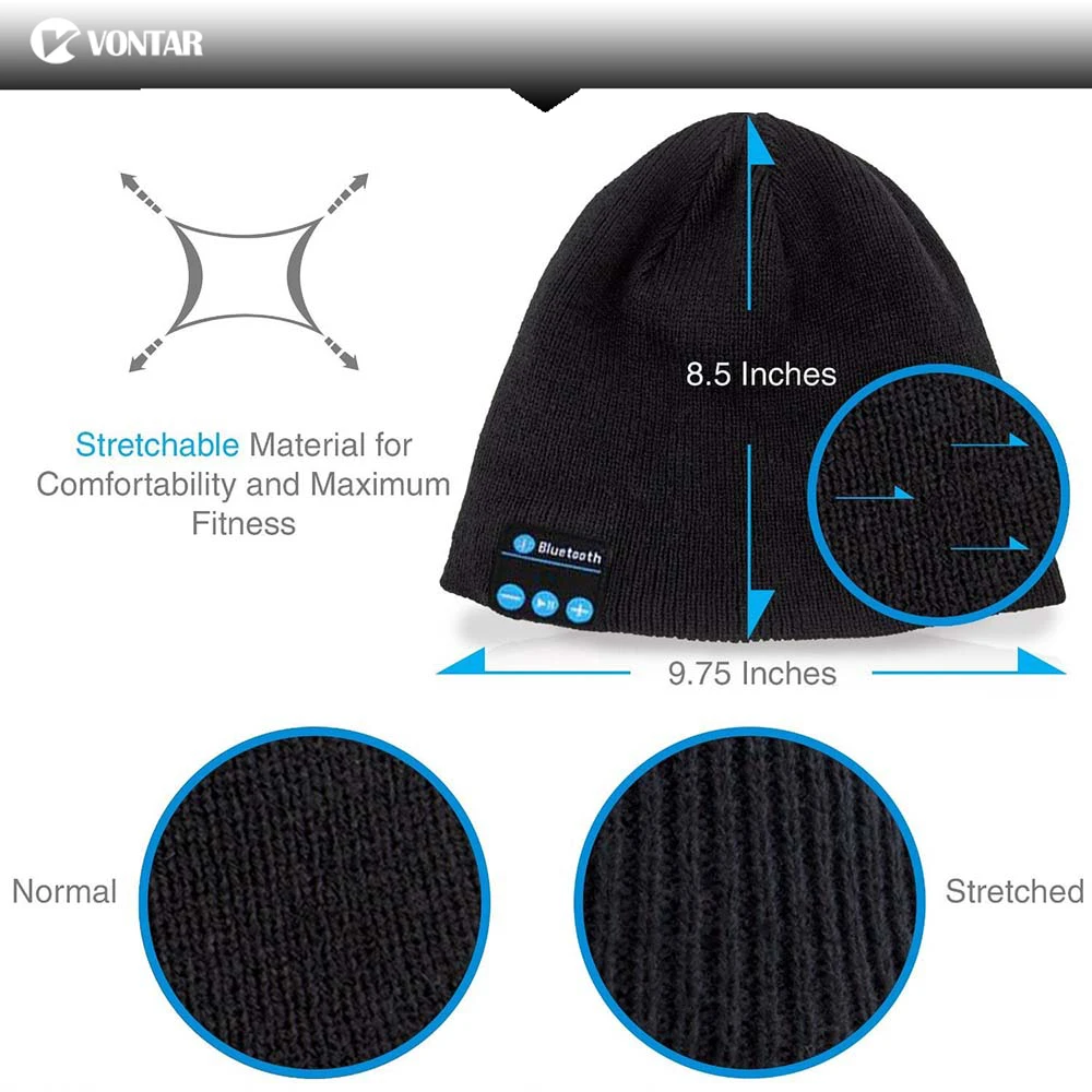 VONTAR MK 1 2 Беспроводной Bluetooth наушники музыка hat Smart шапки гарнитуры теплые шапочки