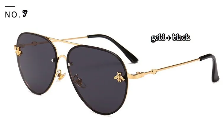 C7 gold black Роскошные солнцезащитные очки пилота для женщин, модные очки с металлической оправой, винтажные Брендовые очки CCSPACE, дизайнерские мужские и женские 46023 - Цвет линз: C7 gold black