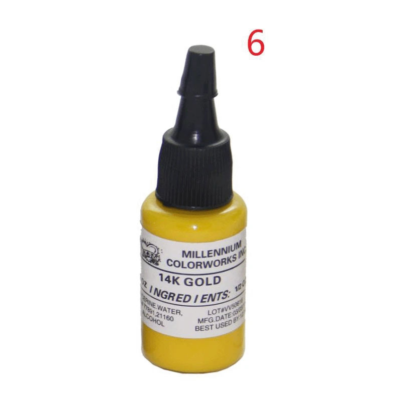 

5pcs permanent makeup pigment tattoo color ink sets 15ml/bottle 14K GOLD