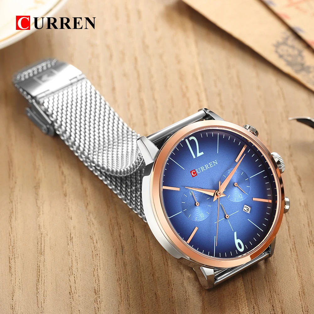 Curren 8313 мужские часы Лидирующий бренд Роскошные черные кварцевые