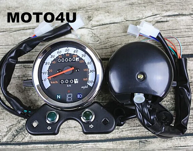 MOTO4U универсальный мотоцикл кафе гонщик один одометр высокое качество инструмент с светильник со светящимися