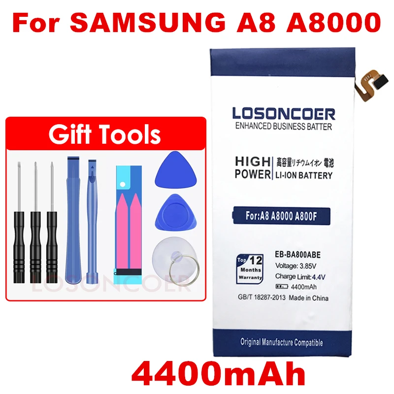 LOSONCOER 4400 мАч EB-BA800ABE батарея для samsung GALAXY A8 A8000 A800F A800S A800YZ батарея+ Подарочные инструменты