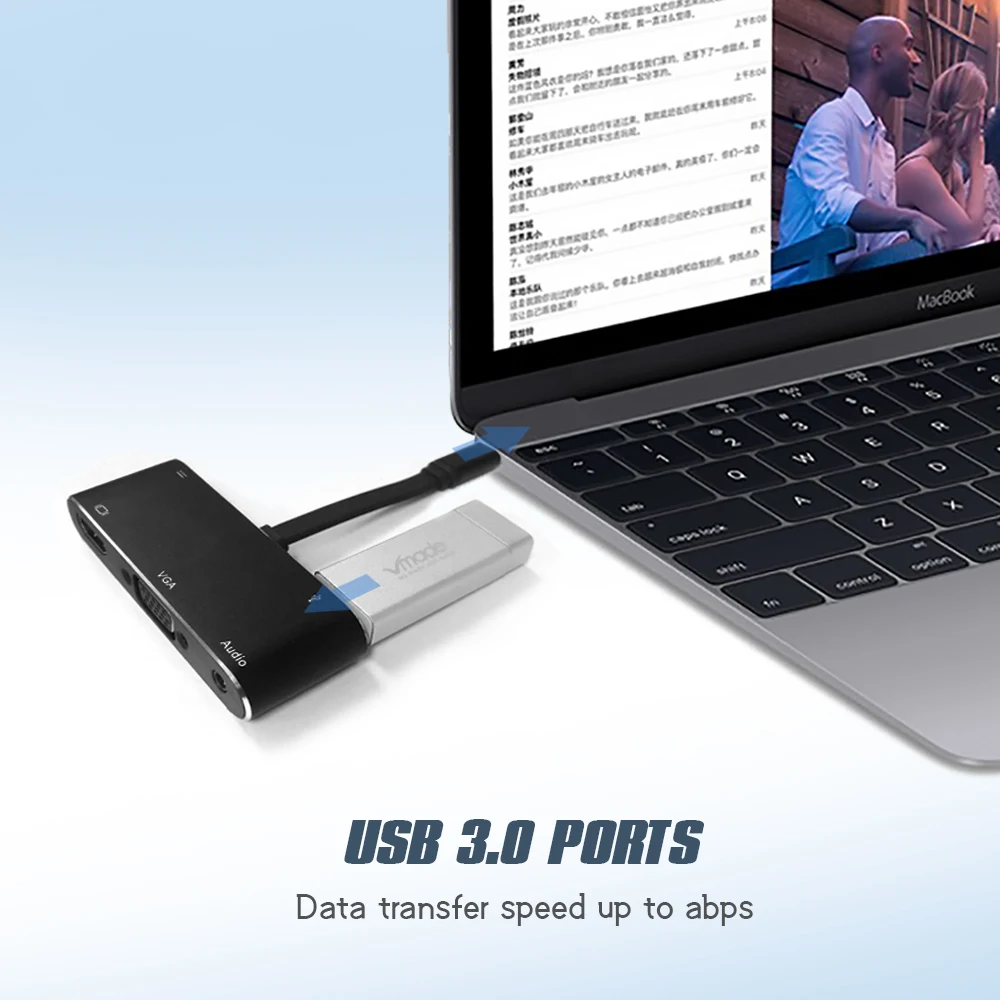 Usb type C адаптер для HDMI c 4K VGA Аудио конвертер Кабель USB3.0 PD C usb-хаб для Macbook Pro для HuaWei P20 HDTV проектор