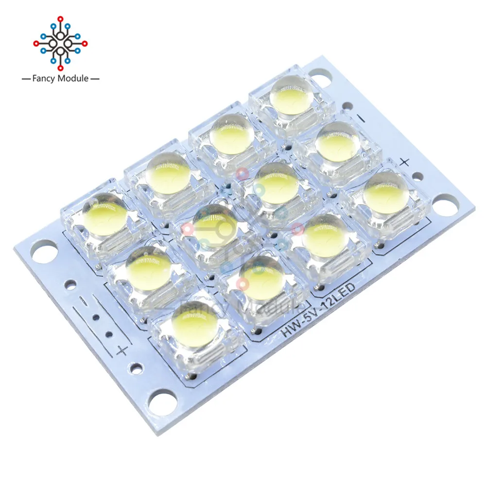 

DC 3V-5V 12 Bits LED Super Bright White Piranha LED board Night LED Lights Lamp Module