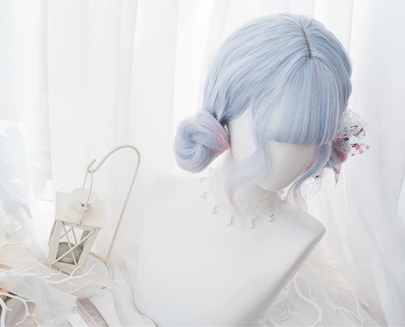 Kawaii красивые короткие кудрявые женские волосы синий Уникальный парик синтетический парик Лолита готические волосы женские модные парик для девочек вечерние милые волосы