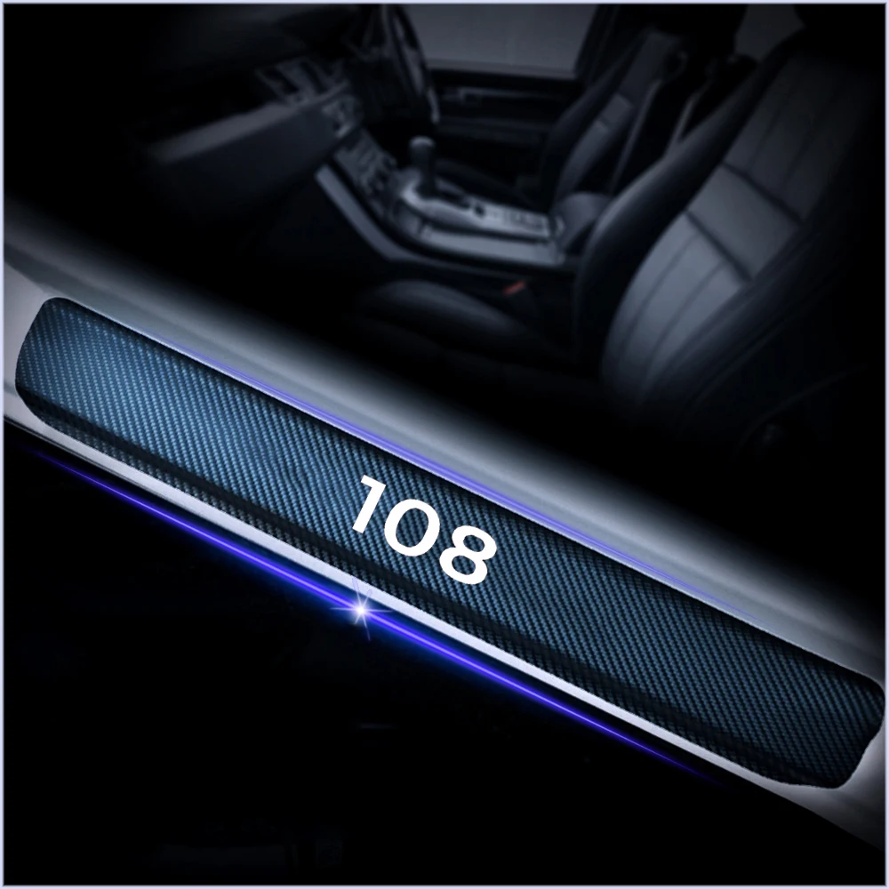 Порога двери для Peugeot 108 Автомобиль дверная Стикеры s углеродного волокна