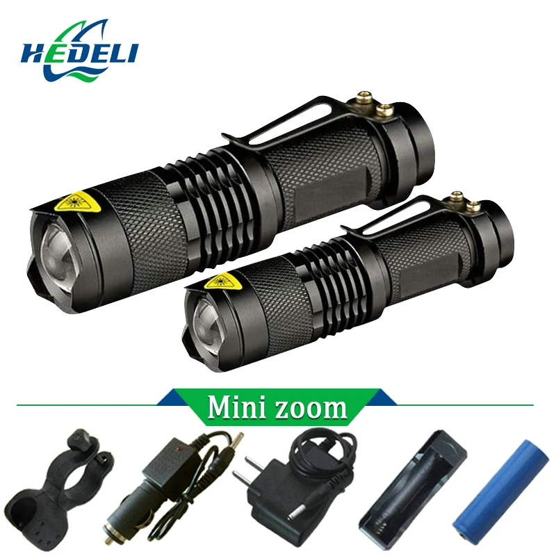 Мини CREE XM L2 светодиодный светильник-вспышка, фонарь с зумом, светильник-вспышка, перезаряжаемый XML T6, светильник-вспышка, 3800 люмен, аккумулятор 18650