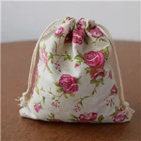 Peony Pouch 15 дизайнов Сумки на шнурке 50 шт/партия 14x16 см льняной хлопковый мешочек для свадебных сувениров и подарков Упаковка - Цвет: Peony Pouch