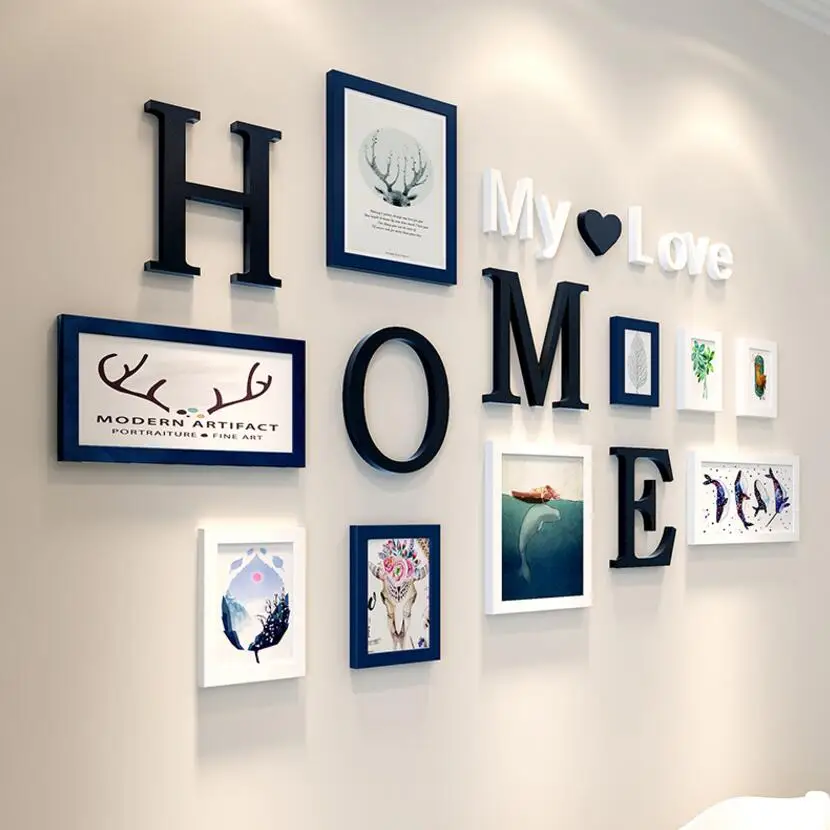 

9PCS/SET Bedroom murals modern minimalist living room sofa background wall painting combination restaurant wall painting E2