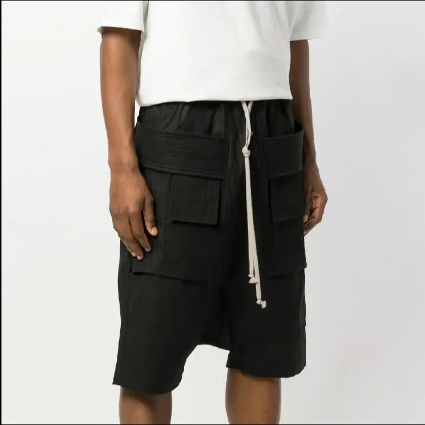 27-46 New 2021 Summer Casual Shorts Men Tooling Multi-pocket Shorts Loose Spliced Knee Length Cool Shorts Tide Singer Costumes