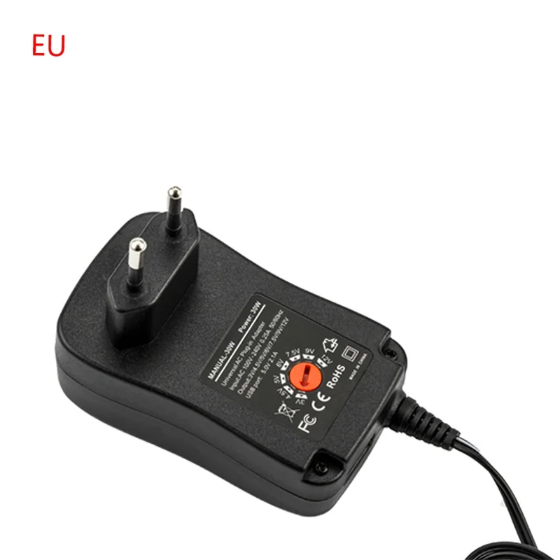 Регулируемый адаптер питания 3 в 4 5 В 6 7 9 12 30 Вт AC DC Универсальное зарядное