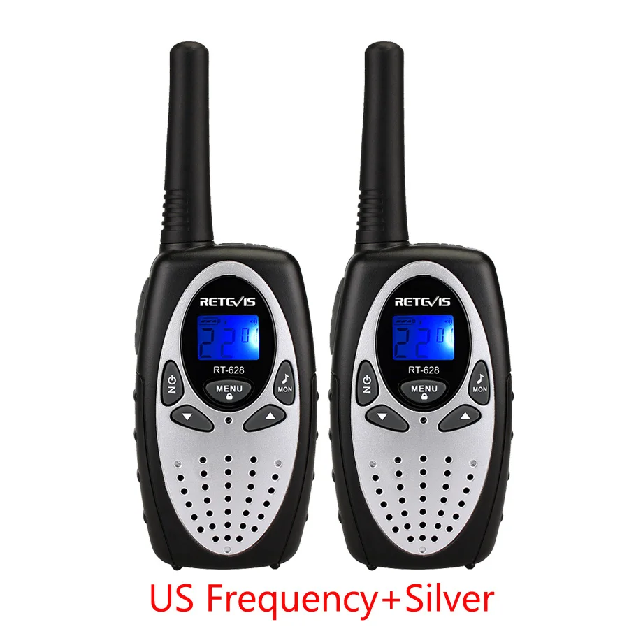 2 шт. RT628 рации Walkie Talkie 0.5 Вт UHF Европа Частота 8-КАНАЛЬНЫЙ 446 МГц ЖК-Дисплей Портативный Retevis Handy Talkie A1026B - Цвет: Sliver USA Frequency