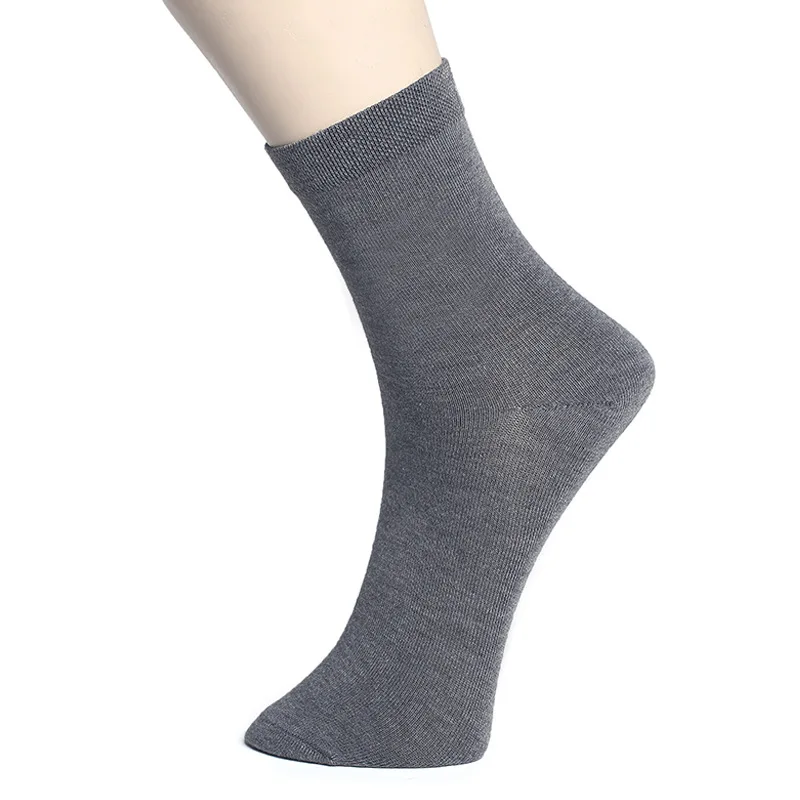 Dark Gray Solid 5 пара/лот, мужские хлопковые носки, весна, осень, зима, 4 сезона, деловые, повседневные, новое качество, плетение, плюс размер, L, пот, дезодорирующие носки - Цвет: Dark Gray Solid