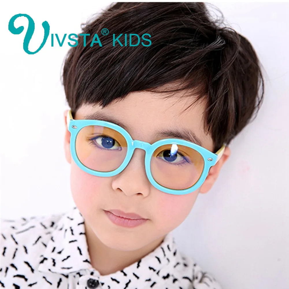 

IVSTA Anti Blue Rays Round Kids Glasses for Computer Glasses yellow lenses Gaming for Phone TV Children Optical Frame reading