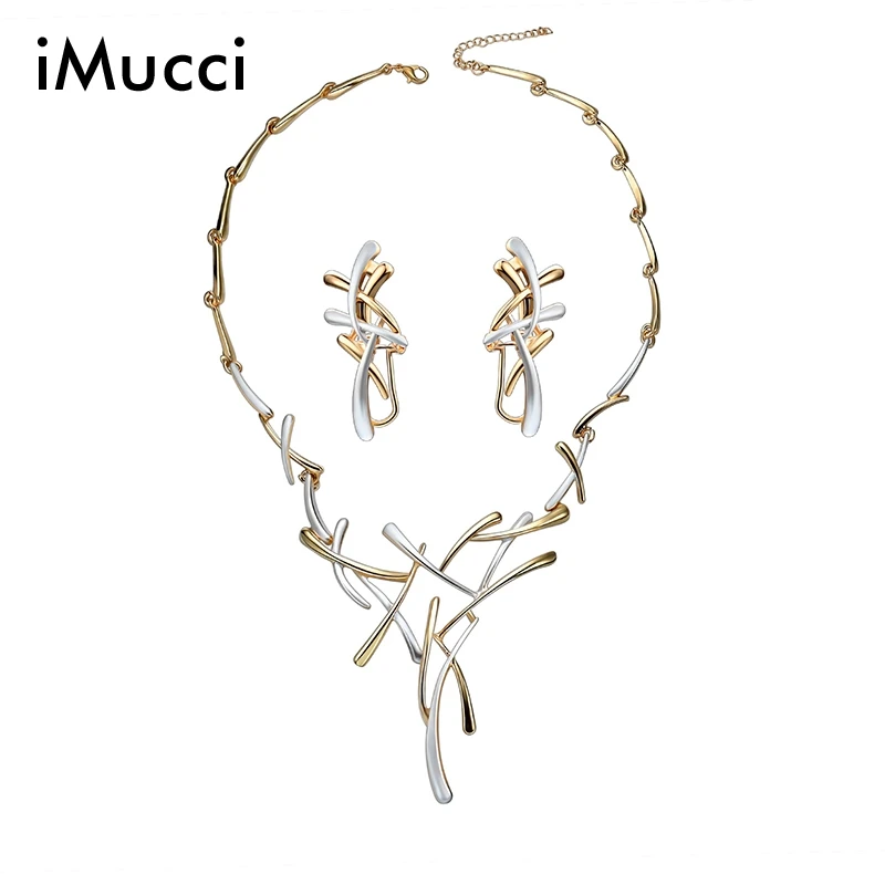IMucci/золотой крест Цвет кулон Цепочки и ожерелья Стад Серьги Набор для Для женщин