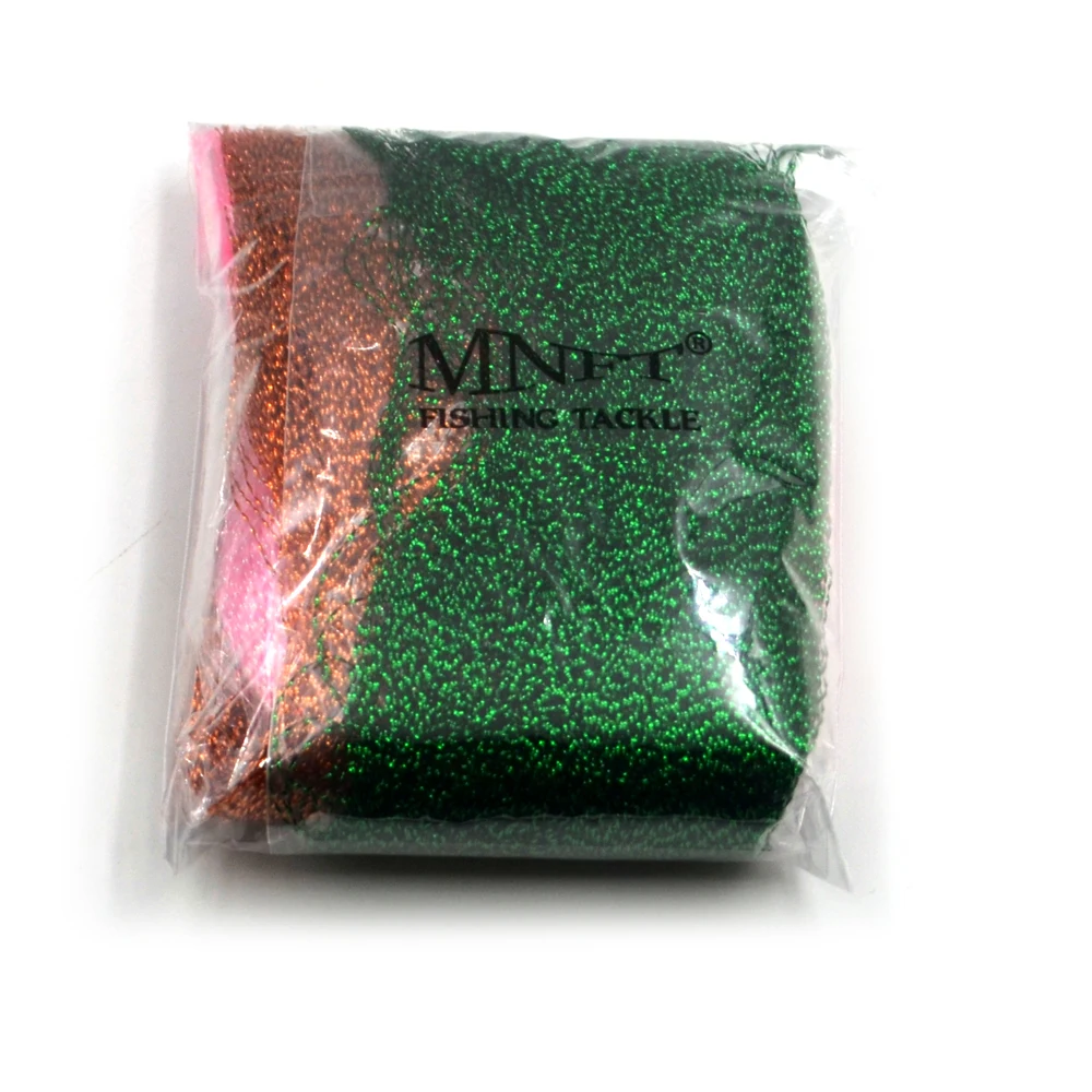 MNFT 5Pcs Flashabou Holographic Tinsel Fly Fishing Tying Crystal Flash String Jig Hook Lure Making Fishing Material Pink Red Etc