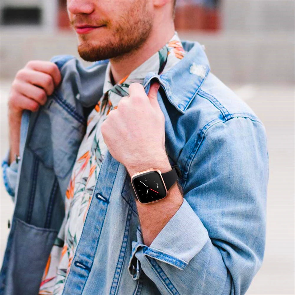 Duszake Браслет для Fitbit Versa/Versa Lite Starp мягкий силиконовый тонкий узкий сменный мужской Т-образный ремешок для Fitbit Versa для женщин и мужчин