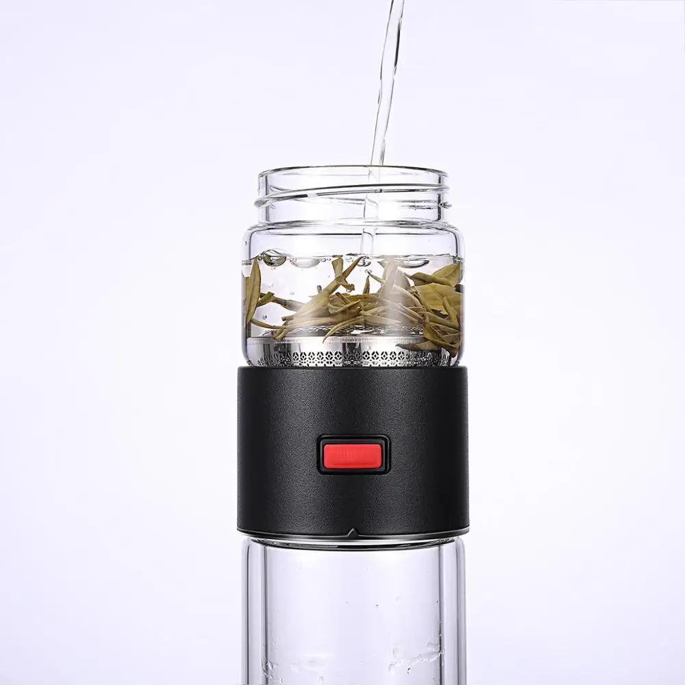 14 унций хит продаж стеклянная Спортивная бутылка для воды чай фрукты Открытый