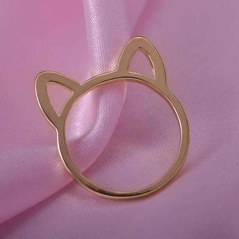Простые милые кошечки для женщин в форме животного тонкое кольцо с хвостом