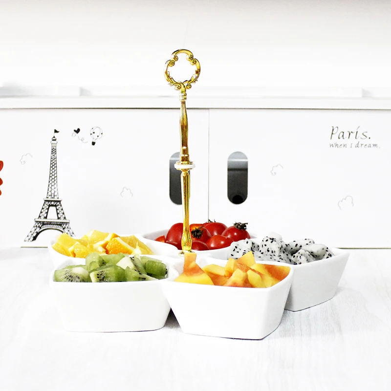 Белая керамическая тарелка для закусок креативная Бытовая гостиной бара кафе