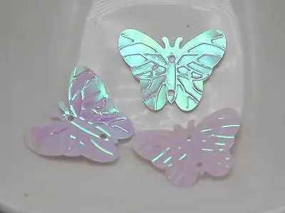

500 White with AB Butterfly loose sequins Paillettes 2 Hole sewing Wedding craft