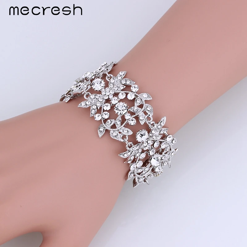 Браслеты Mecresh с подвесками в форме сердца для женщин браслеты прозрачными