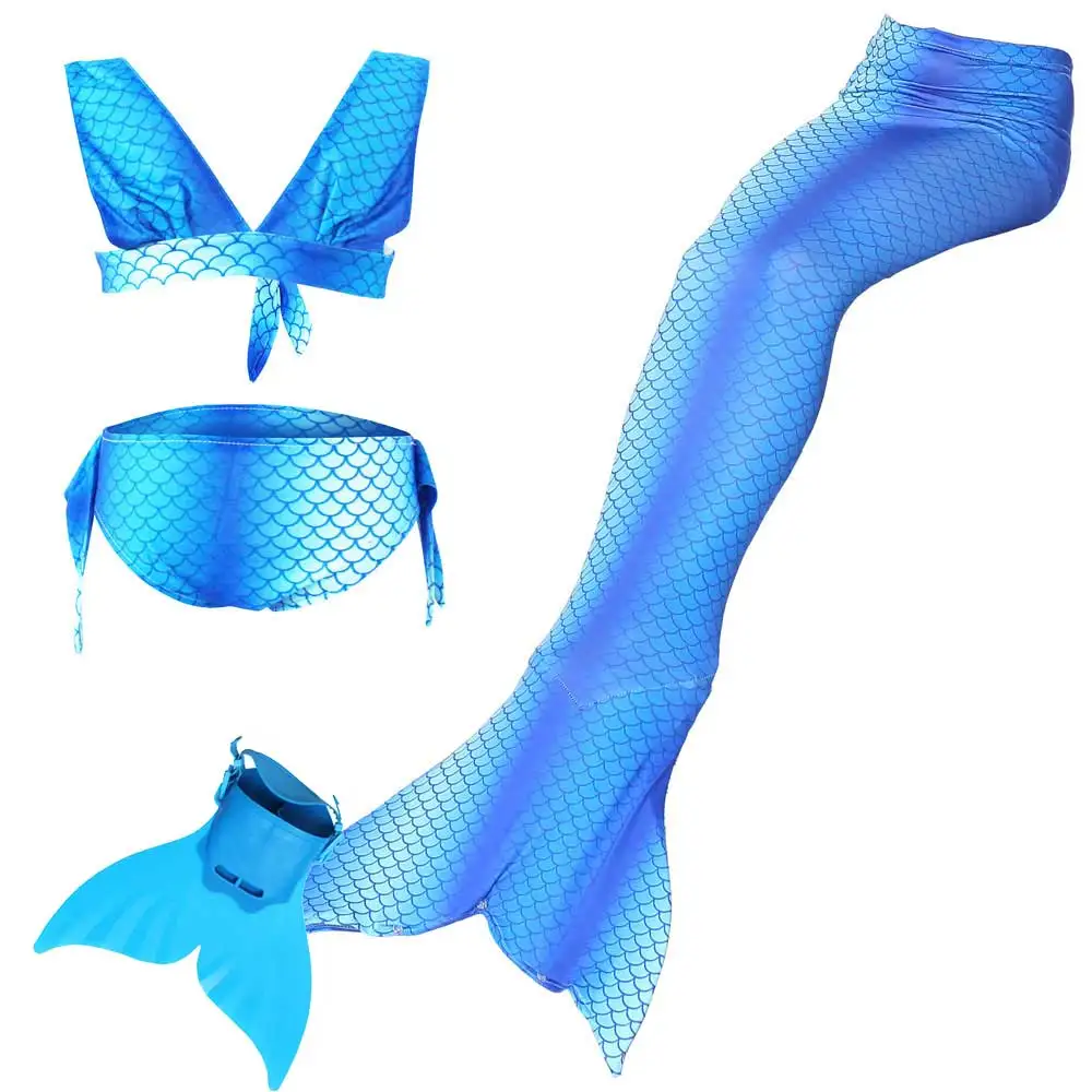 Children's Girls Dress Mermaid Tails Swimming Swimsuit Kids Ariel Tail Monofin Swimmable Costume Bathing Suit Bikini Set | Детская