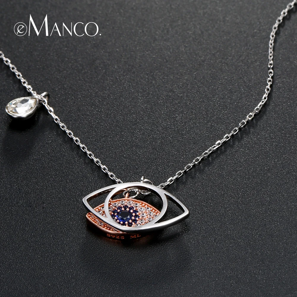 e Manco Magic Eye Charm Necklace for Women 925 Sterling Silver Pendant Luxury Diamond Fine Jewelry Gifts For Women|Ожерелья| |
