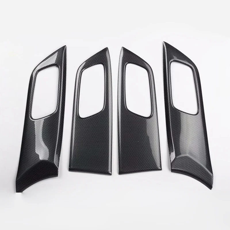 Inner door 4pcs Для Honda Accord 9th ABS углеродное волокно краска средняя передача внутренний переключатель окна вентиляционная дверь ручка интерьер комплект аксессуары - Название цвета: Inner door 4pcs