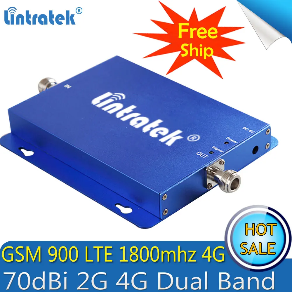 Lintratek 2G 1800 ретранслятор 4g GSM 900 LTE усилитель сигнала мобильного телефона 70дБ