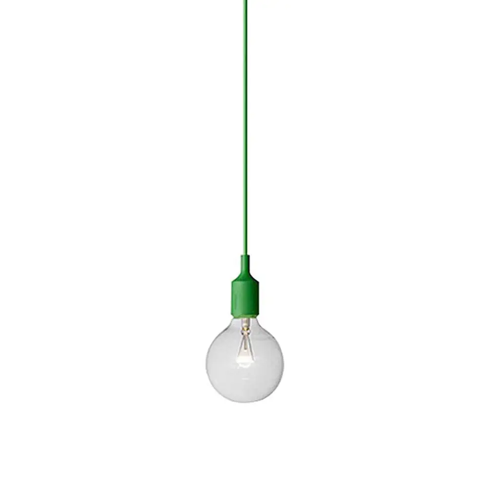 E27 Chandelier Simple Living Room Bedroom Cafe Decoration Chandelier base e27 lamp holder Pendant lamp Ceiling color lamp holder - Цвет: Green