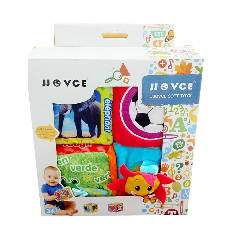 Детские игрушки JJOVCE мягкие тканевые блоки в форме животных Обучающие детские