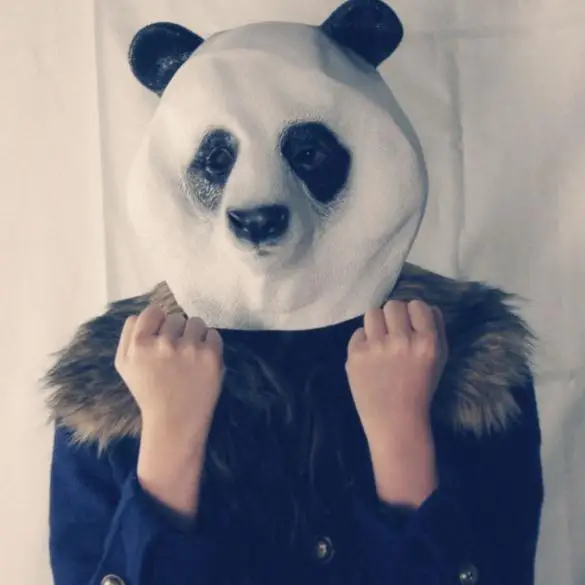 Хеллоуин Костюм Опора для взрослых Латекс Вечерние Маски с головой панды