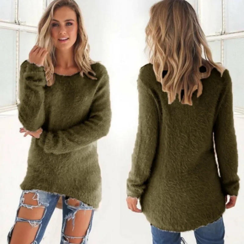 2017 Autumn Winter Sweater Women Casual Sexy Long Sleeve Velvet Velour Cashmere Female Plus Size S-3XL | Женская одежда