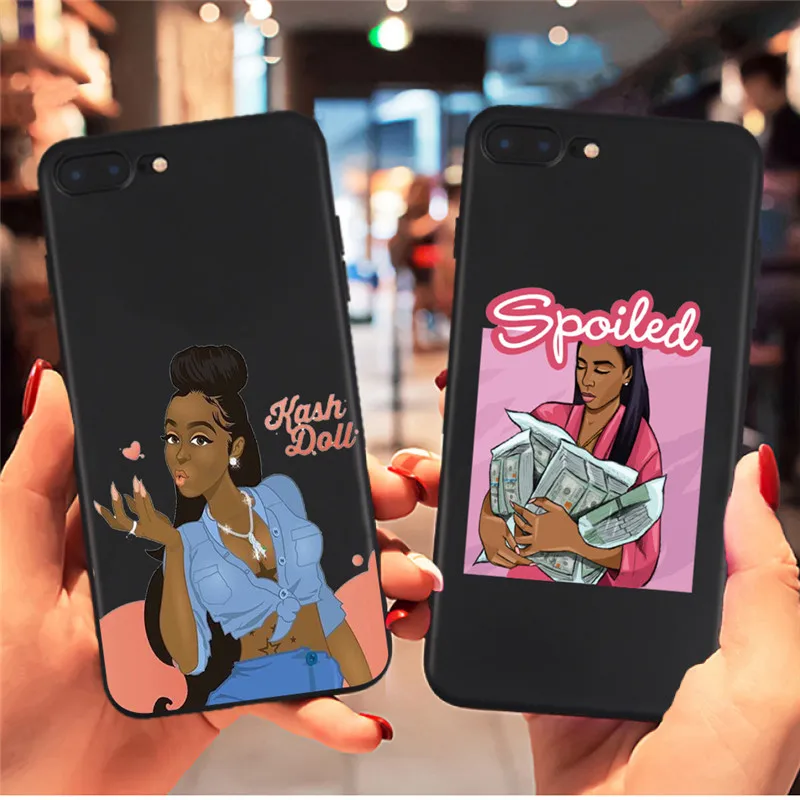 Черный американский чехол KASH DOLL D для телефона iPhone X XR XS Max 8 7 6s Plus телефонные чехлы