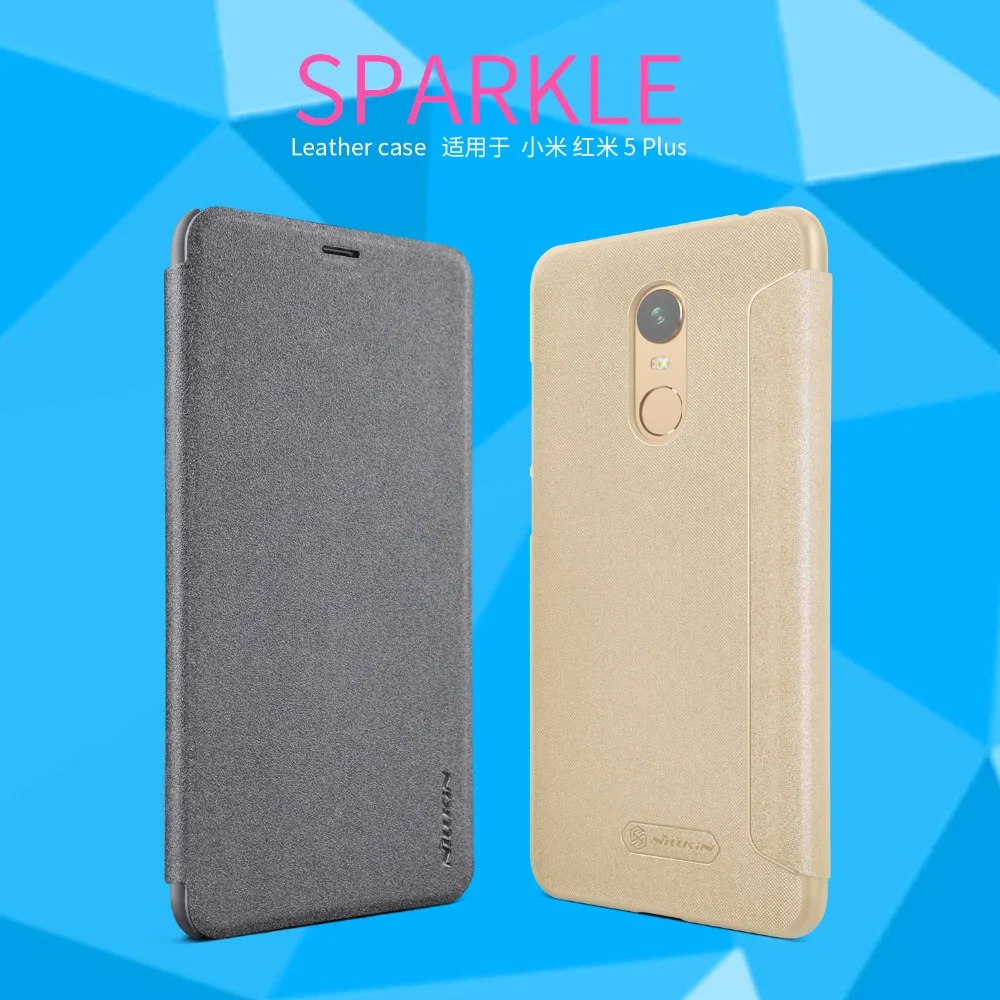 Чехол для Xiaomi redmi 5 plus Nillkin блестящий чехол из искусственной кожи с розничной