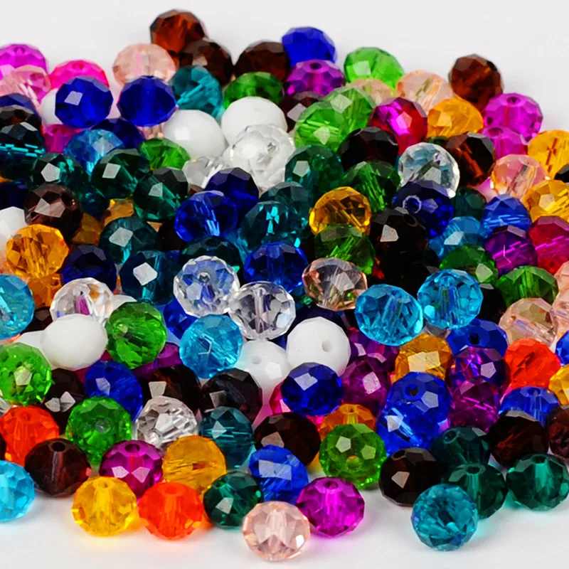 50 шт. бусины разделители для браслетов|bead spacers|faceted rondelleglass crystal beads |