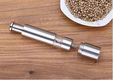 

2015 Portable High Quality 304 Stainless Steel Thumb Push Salt Pepper Grinder Spice Sauce Mill Grind Stick Kitchen tool