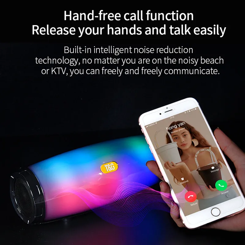 СВЕТОДИОДНЫЙ Портативный беспроводной Bluetooth динамик стерео колонки 5 0