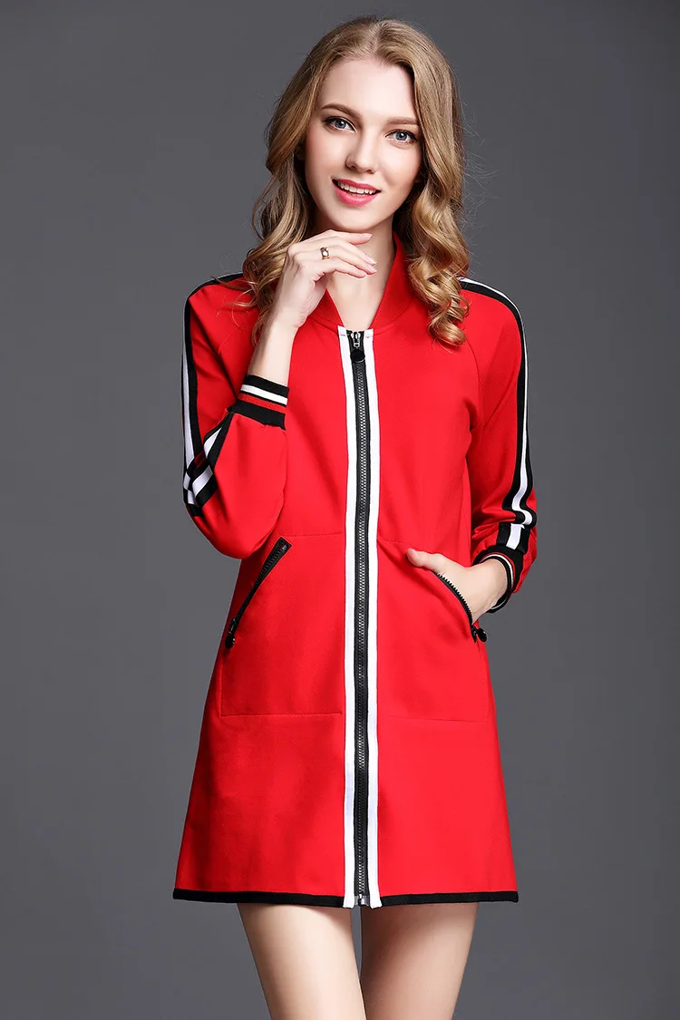 Женское повседневное пальто красная бейсбольная куртка S059 весна 2019 | Женская