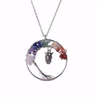 2018 tree life reiki healing stone beads natural choker necklace pendantfor woman gift long necklaces pendant