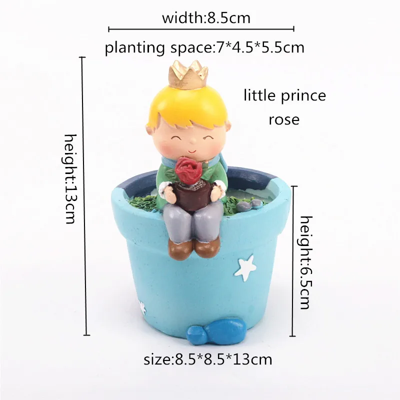 rose Искусственные цветы мультфильм сказочный Маленький принц цветочный горшок поддельные цветы микро пейзаж сочетание украшение дома и офиса - Цвет: rose