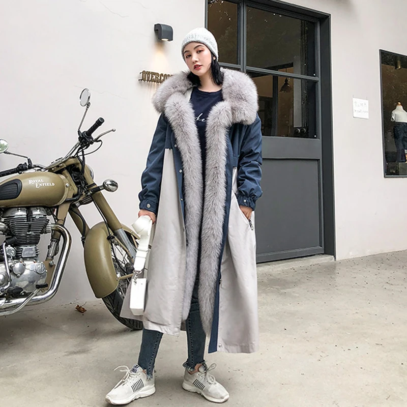 Женское пальто с натуральным мехом зимняя теплая меховая одежда из натурального